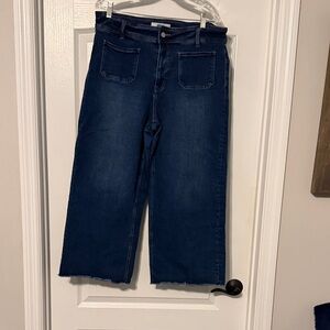 Dark Blue Wide Leg Women's Jean capris